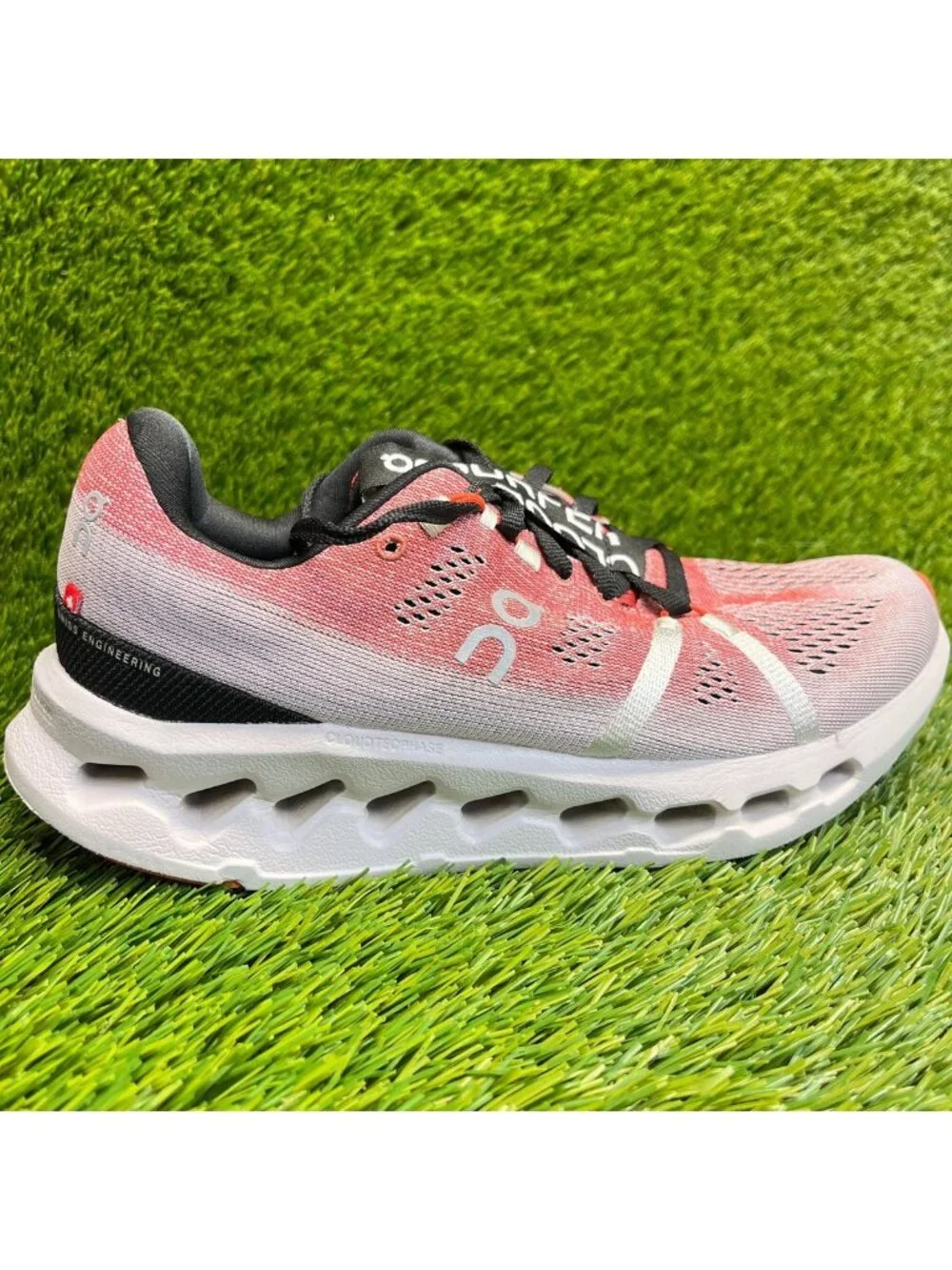 On Cloudsurfer Womens Size 7.5 Pink White Black Athletic Running Shoes Sneakers